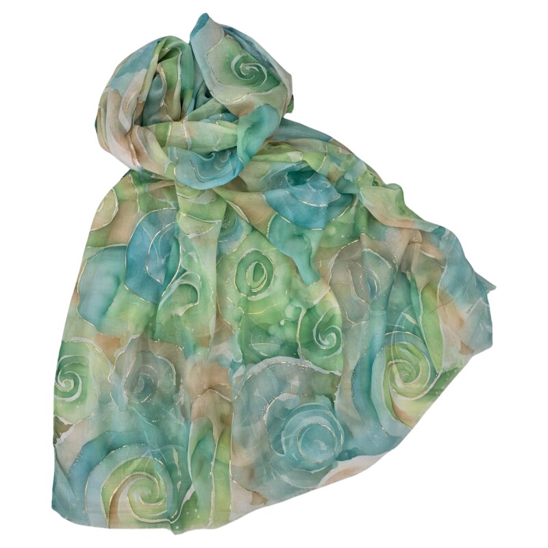 Katrins Fashion Šál zelený s hodvábom 68401351