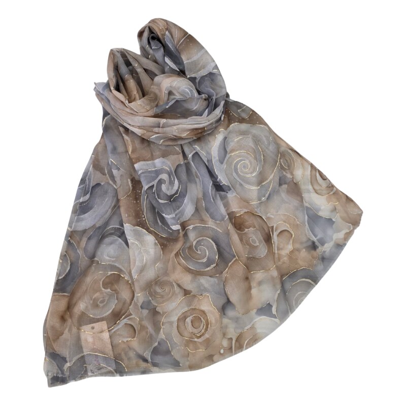 Katrins Fashion Šál hnedý s hodvábom 68401354