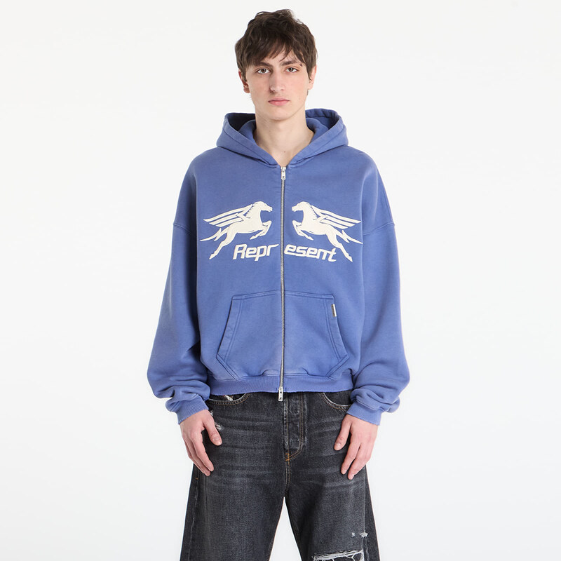 Mikina REPRESENT Pegasus Zip Through Hoodie UNISEX Indigo M 68403136