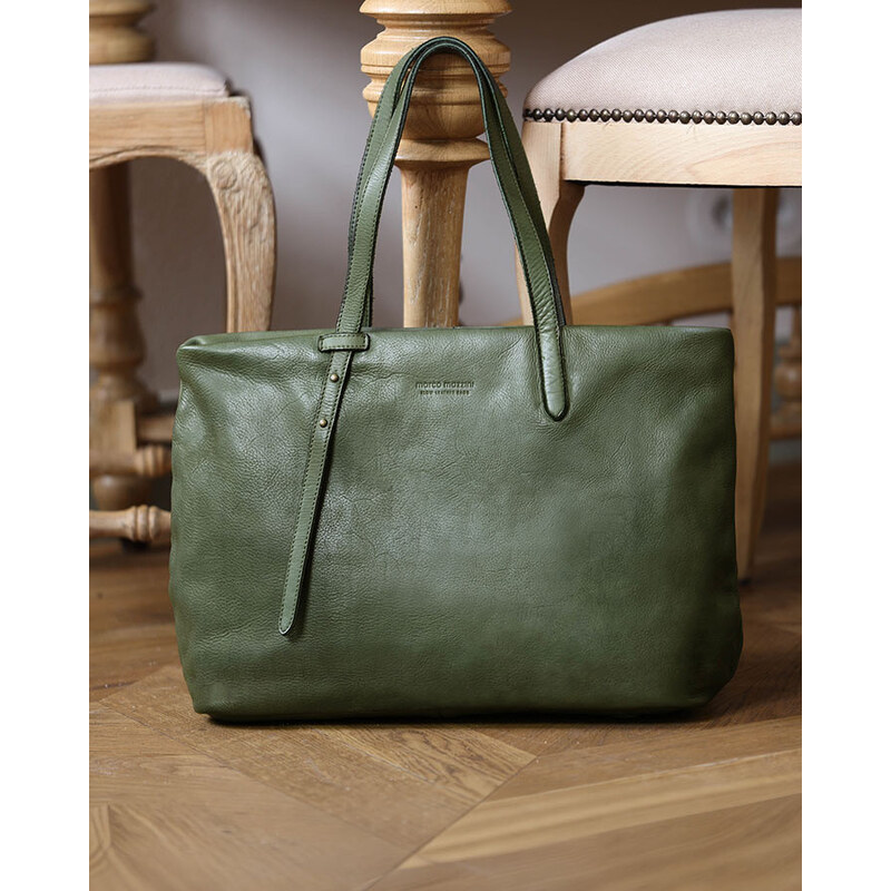 MARCO MAZZINI Dámska taška typu hobo, prírodná koža | zelená vp1i 67808179