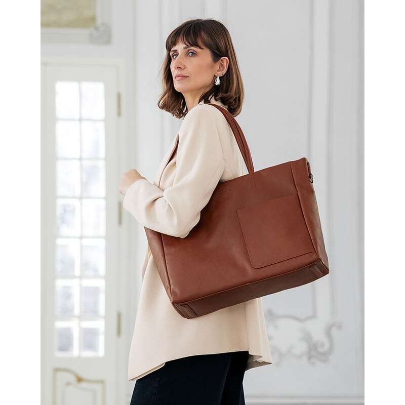 MARCO MAZZINI Dámska taška typu hobo, prírodná koža | koňak vp4e 67784111