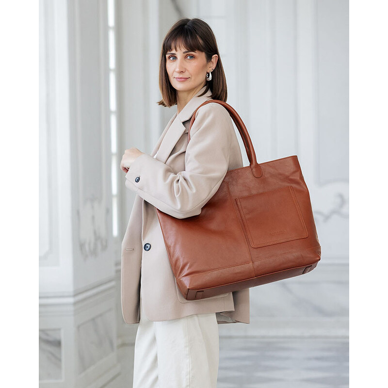 MARCO MAZZINI Dámska kožená taška typu hobo | hnedá vp3e 67742797