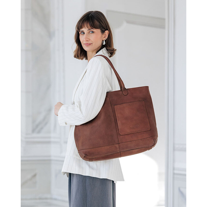 MARCO MAZZINI Dámska kožená taška typu hobo | čokoládovohnedá vp3c 67826802