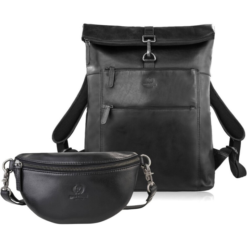 Paolo Peruzzi Darčeková sada, kožený batoh a dámska taška na opasok | 68403583