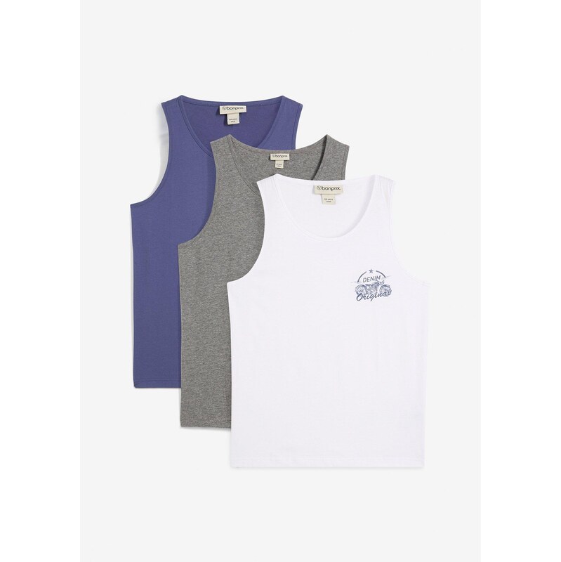 bonprix Tielko (3 ks v balení), farba biela 68404323