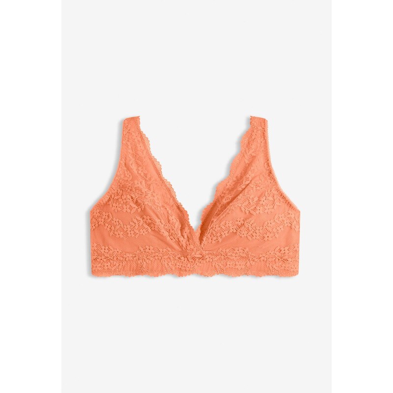 bonprix Podprsenka bralette s mäkkou bio bavlnou a čipkou, farba 67879356