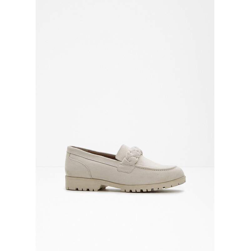 bonprix Mokasíny s prepletanými detailmi, farba béžová 68404489