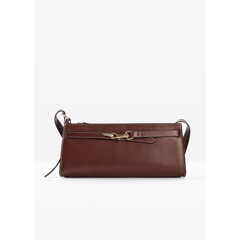 bonprix Kabelka Crossbody s detailom spony, farba hnedá 68404498
