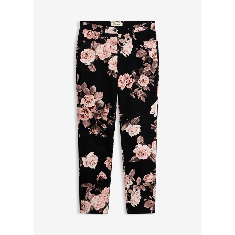 bonprix 7/8 strečové nohavice z bavlny, farba čierna 68404547