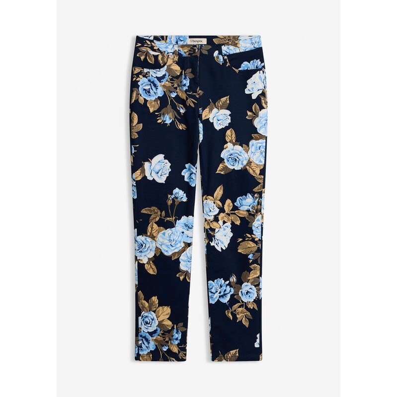 bonprix 7/8 strečové nohavice z bavlny, farba modrá 68404548