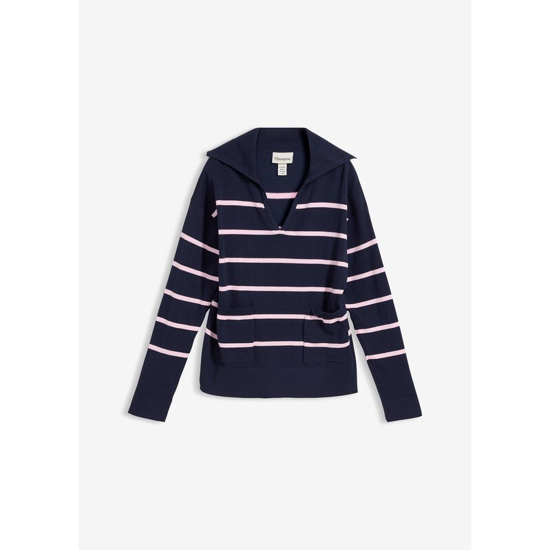 bonprix Jemne pletený pulóver, farba modrá 68404575