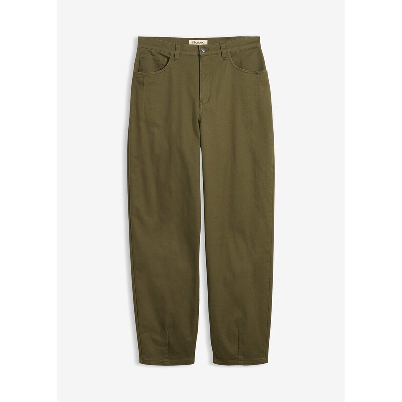 bonprix Nohavice Barrel s pohodlným pásom, farba zelená 68404607