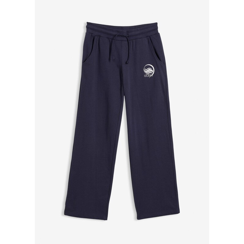 bonprix Tepláky z čistej bavlny, farba modrá 68404632