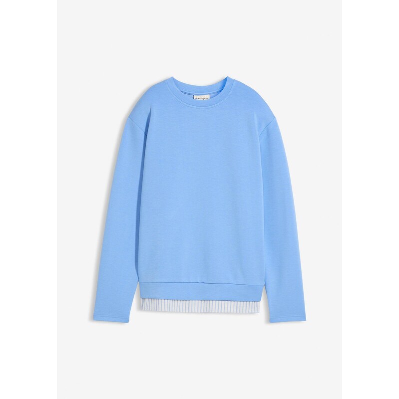 bonprix Mikina z čistej bavlny, farba modrá 68404630