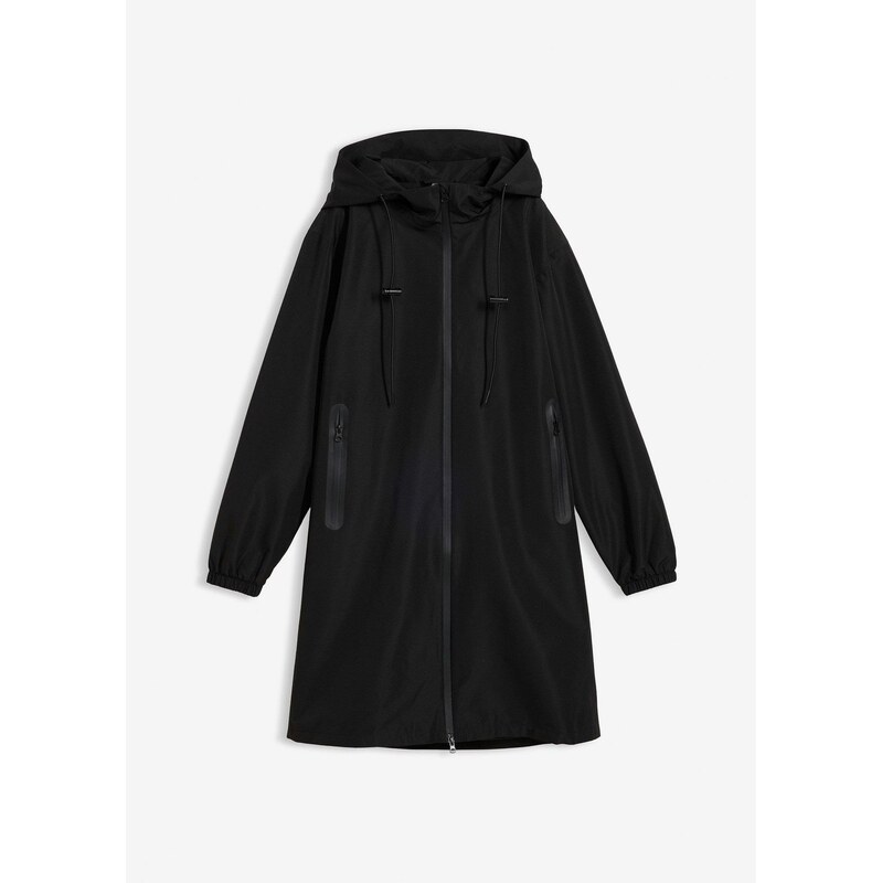 bonprix Pršiplášť, ľahký, s taškou Crossbody, farba čierna 68404650