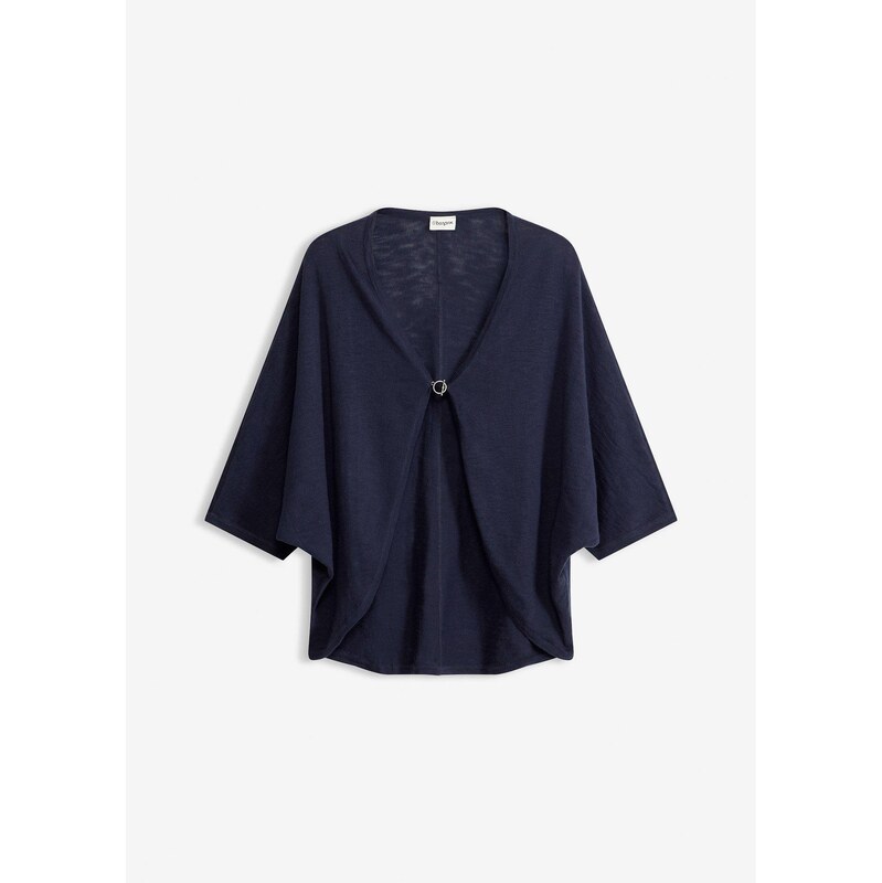 bonprix Pletený sveter z čistej bavlny, farba modrá 68404753