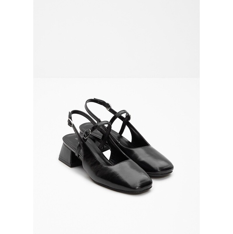 bonprix Lodičky Sling s remienkami, farba čierna 68404721