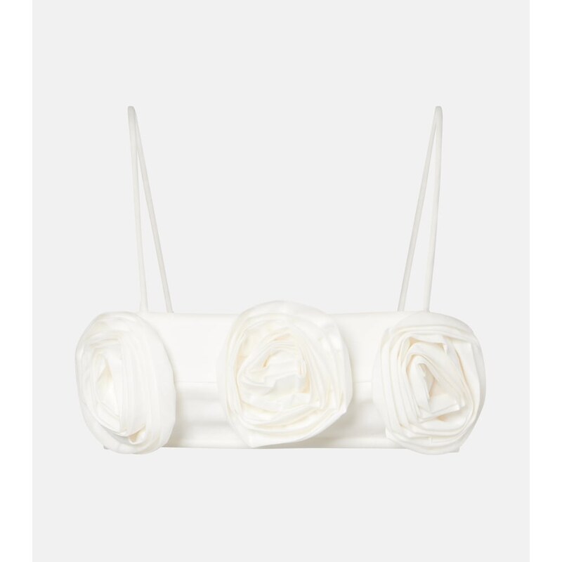 Adriana Degreas Floral-appliquà cotton-blend bandeau top 68475328