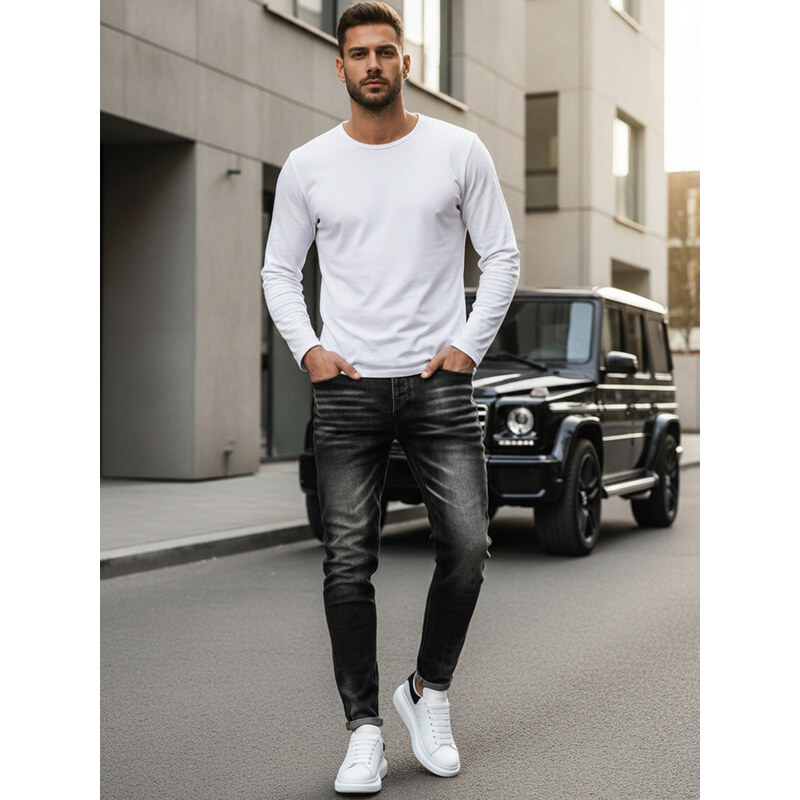 BASIC Čierne džínsové nohavice UX4248 49825321