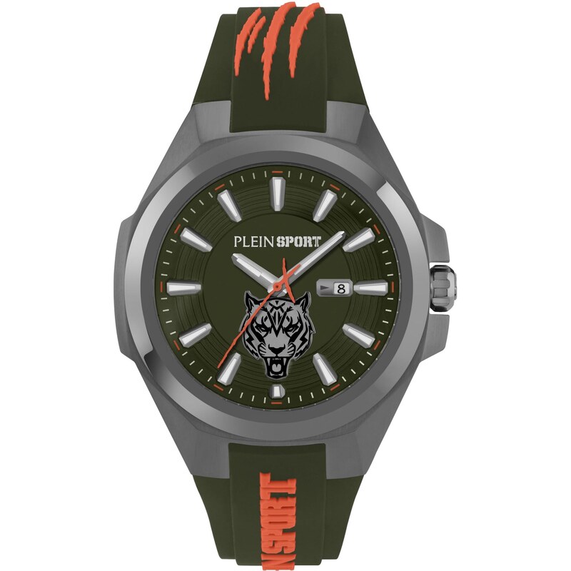 Plein Sport Analógové hodinky TIGERMASTER tmavozelená / svetločervená 68414274