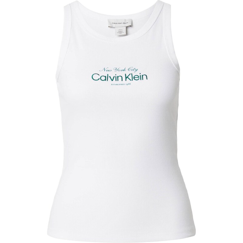 Calvin Klein Jeans Top tmavozelená / biela 68414736