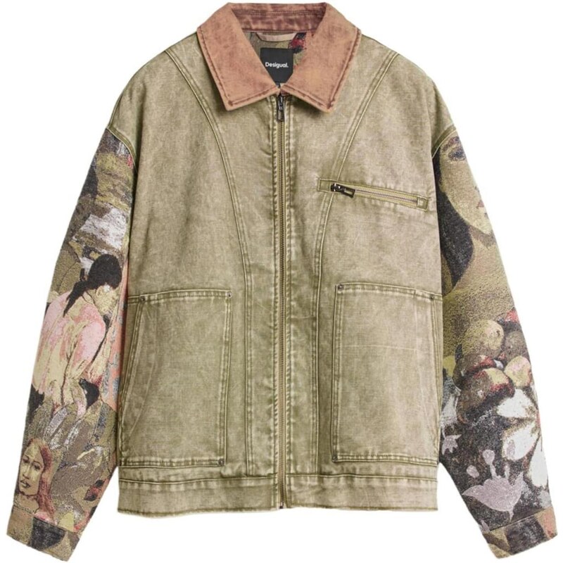 Desigual Prechodná bunda farba ťavej srsti / mätová / červená / čierna 68414746