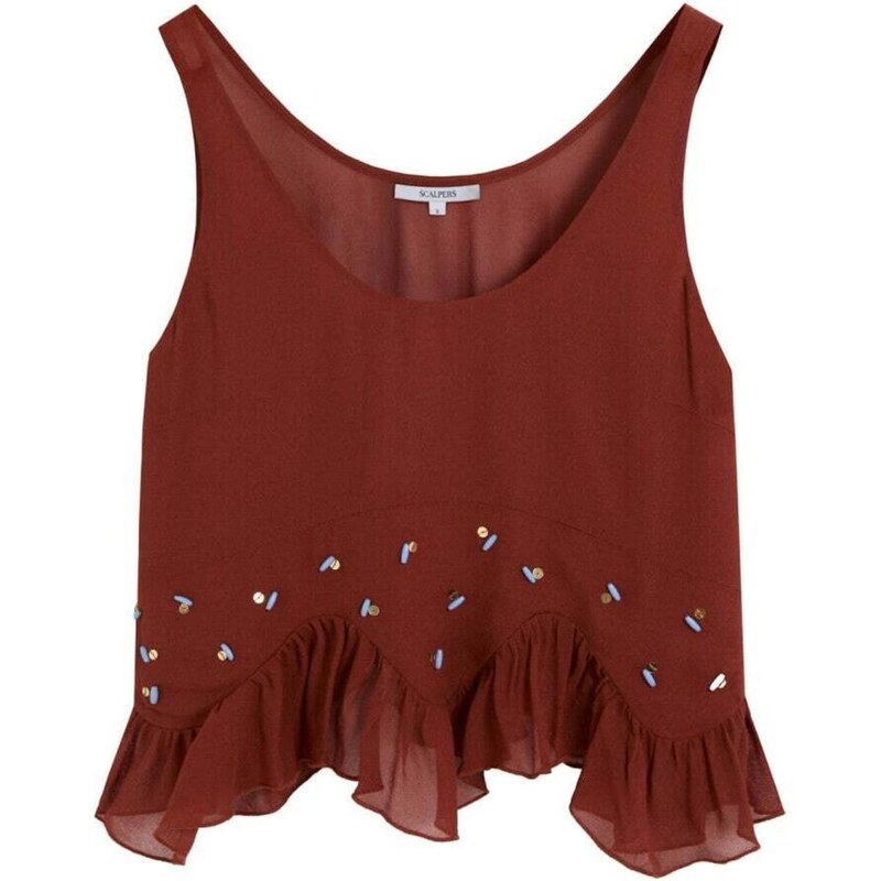 Scalpers Top hrdzavo červená 68414853