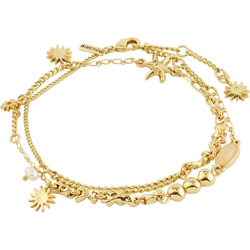 Pilgrim Náramok PRISM zlatá / perlovo biela 68415292