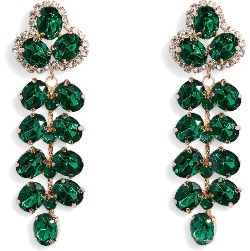 PIECES Náušnice PCGILINARY zlatá / zelená 68415425