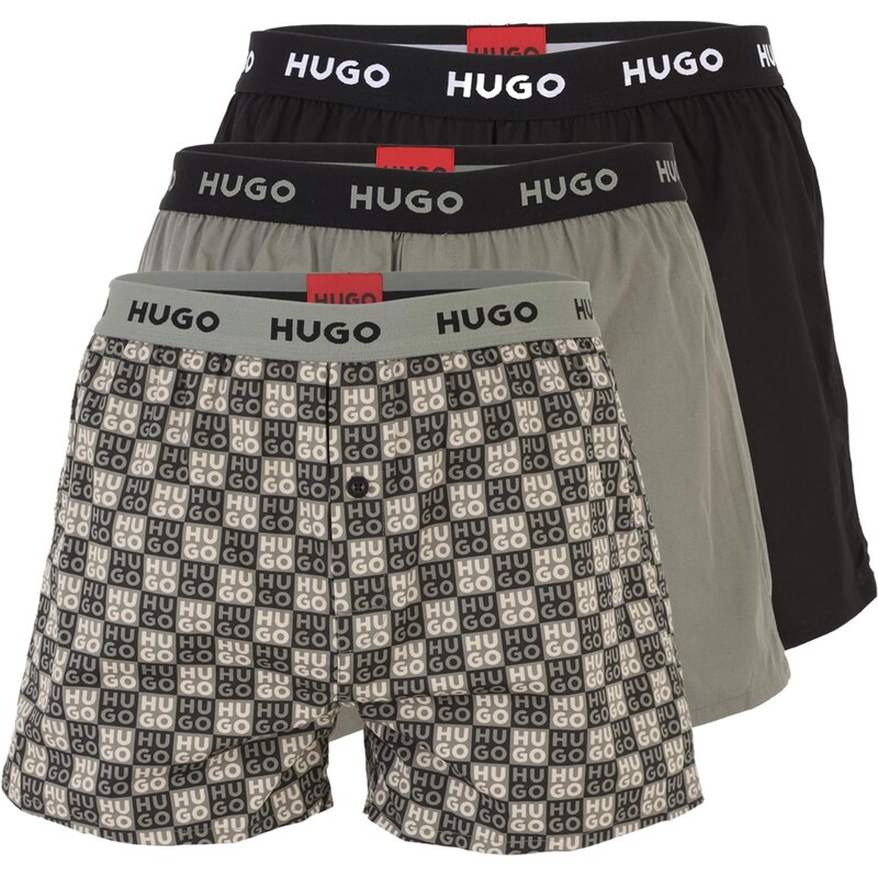 HUGO Boxerky nebielená / kaki / čierna 68415704