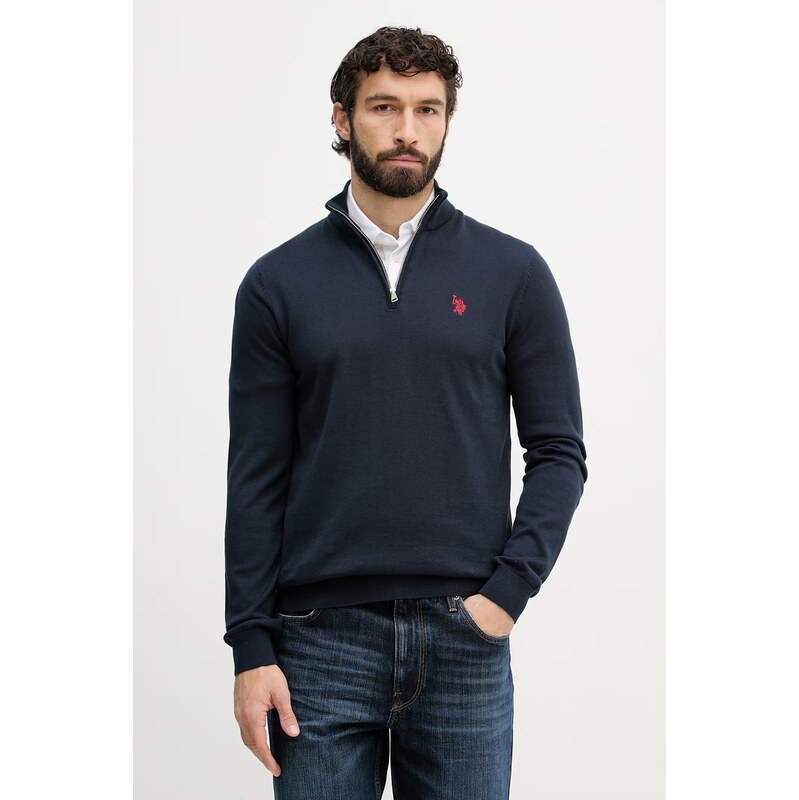 U.S. Polo Assn. sveter pánsky bavlnený COTTON 1/4 ZIP NECK 68411518