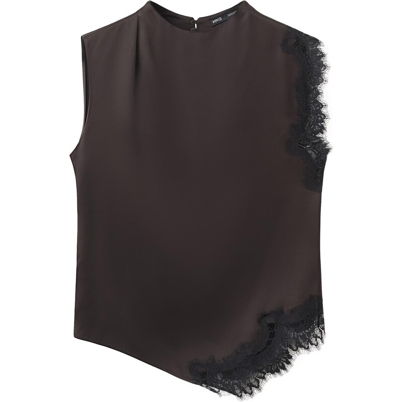 MANGO Top tmavohnedá 68415056