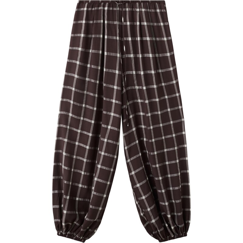 MANGO Nohavice Marmol bordová / biela 68415079