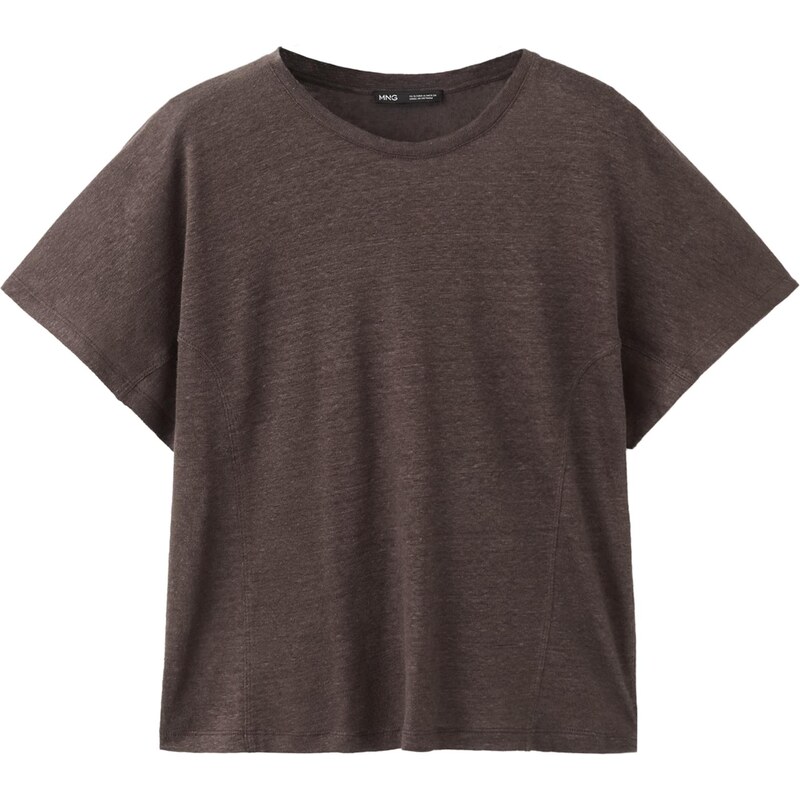 MANGO Tričko LINU hnedá 68415125