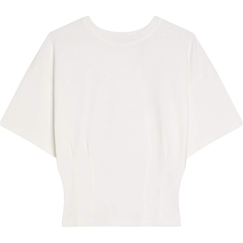 Bershka Tričko Efecto Corse šedobiela 68415291