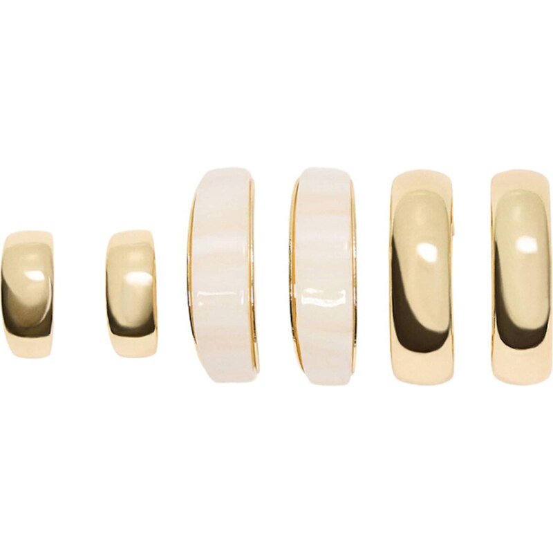 Bershka Náušnice zlatá / biela 68415423