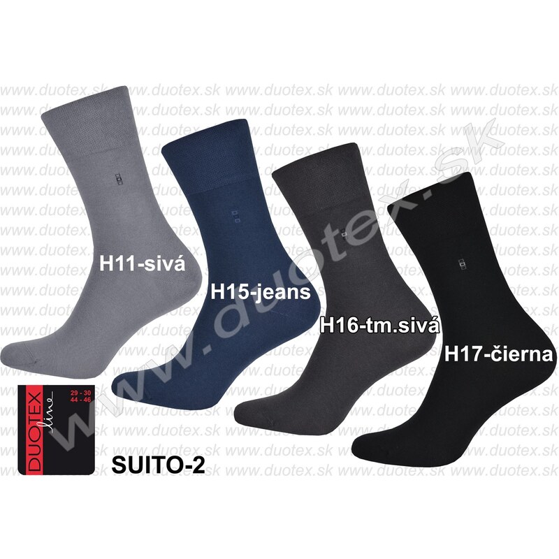 E-shop DUOTEX Pánske ponožky Suito-2 H11-sivá 39-41(26-27)