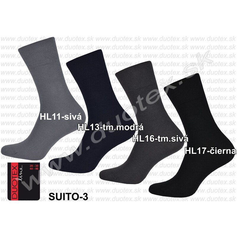 E-shop DUOTEX Pánske ponožky Suito-3 HL11-sivá 39-41(26-27)