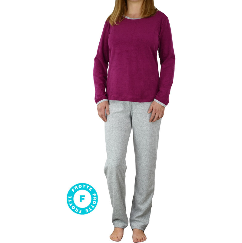 DUOTEX Froté pyžamo Frotona bordová 2XL 49873349