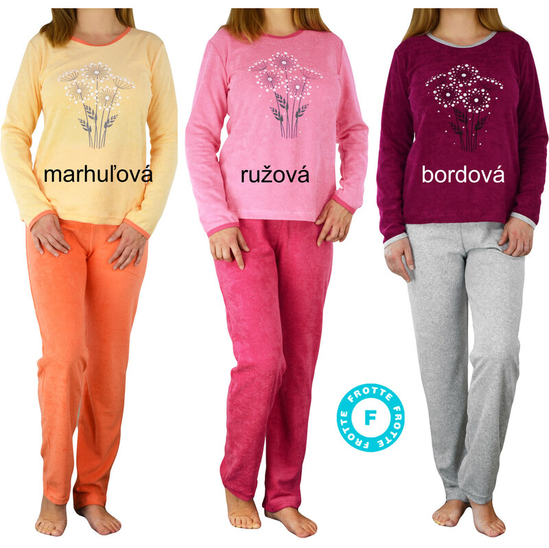 DUOTEX Froté pyžamo FrotonaVZ bordová 2XL 49873350