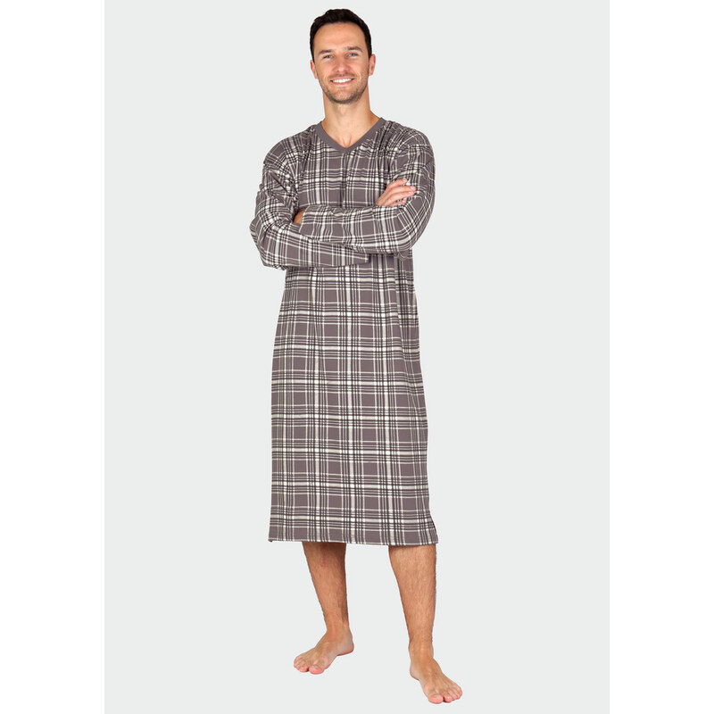 EVONA Pánska nočná košeľa P-Ferenc hnedá L 66680725