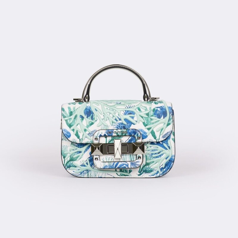 CROMIA IT CORALIA kožená kabelka modro-zelená vzorovaná 68418001