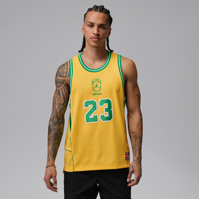 Nike Jordan Essentials Mens Mesh Jersey - Yellow - Polyester 68418777