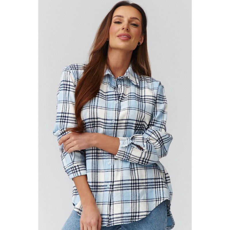 Makadamia dámska košeľa 11 C35 - bielo-modrá 68418641