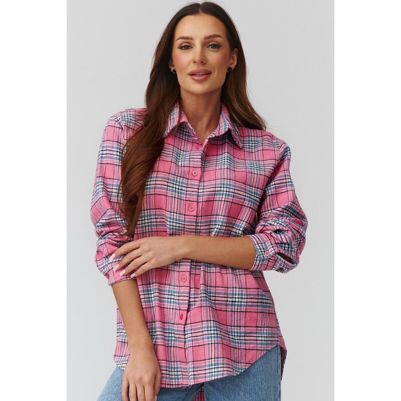 Makadamia dámska košeľa 9 C35 - tm. ružová 68418639