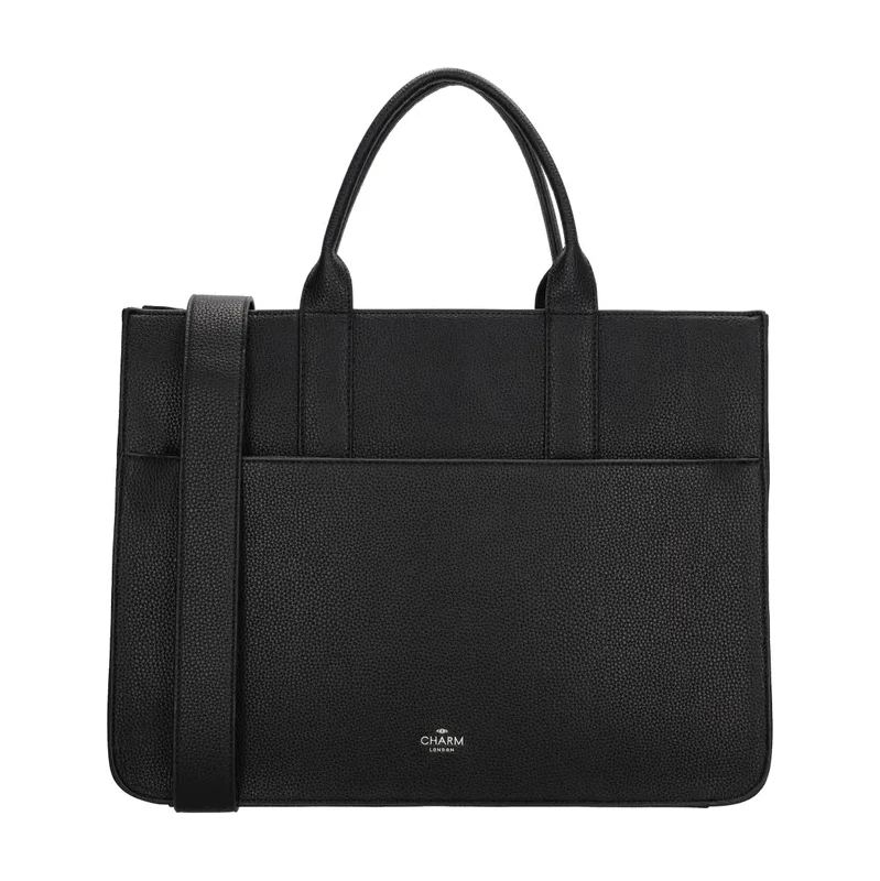 Charm London Čierna elegantná shopper kabelka „Princetown“ 68471080
