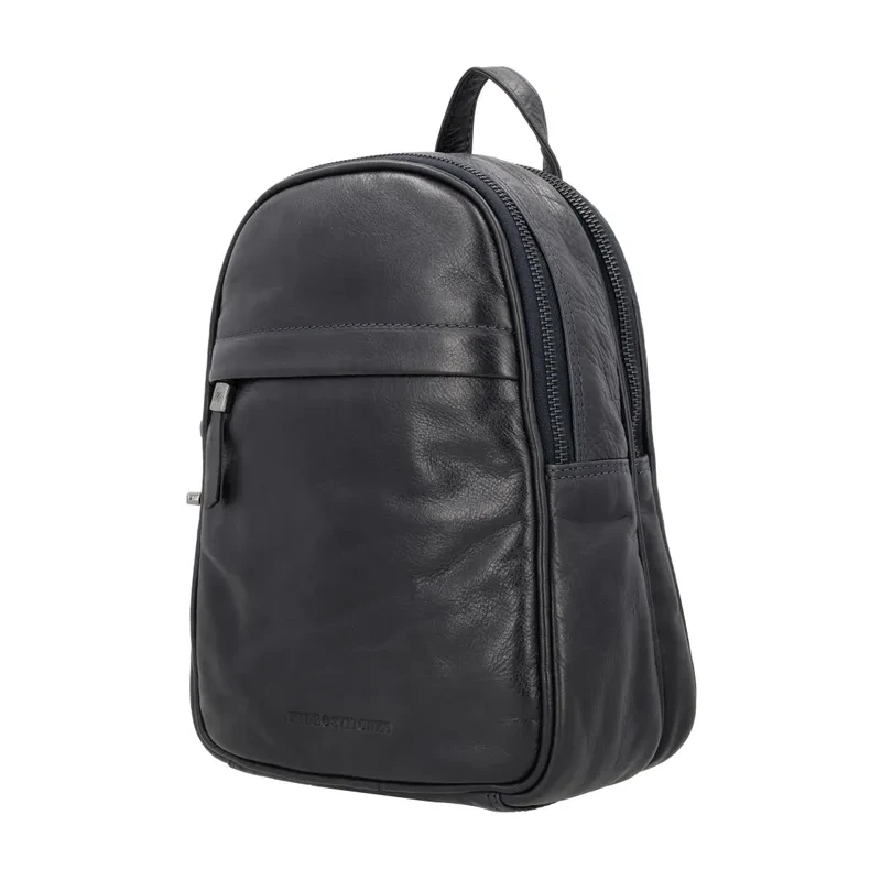 Micmacbags Tmavomodrý prémiový kožený ruksak „Fashionstar“ 68497158