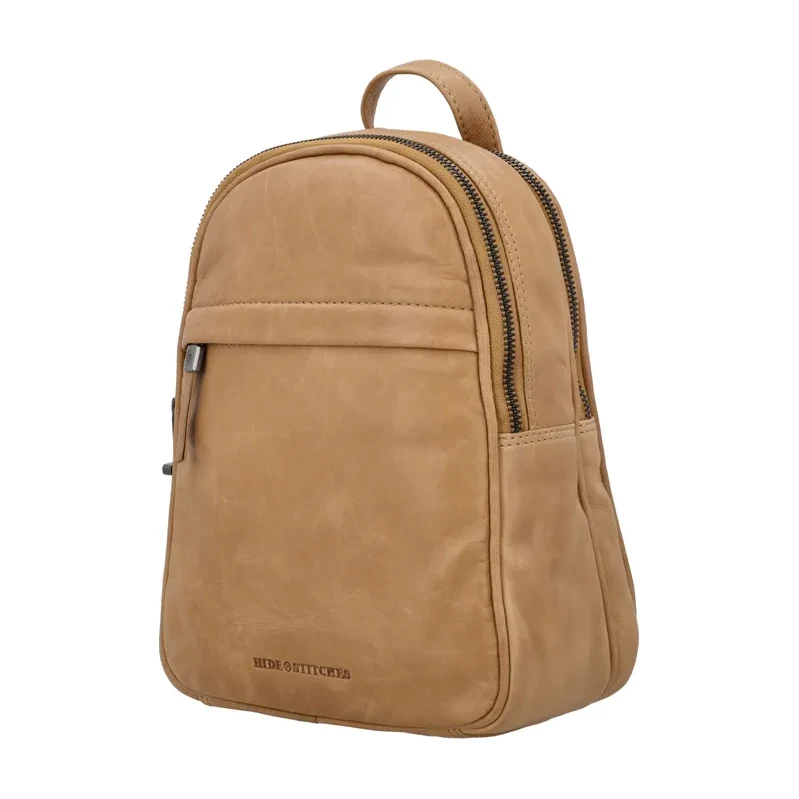 Micmacbags Bežový prémiový kožený ruksak „Fashionstar“ 68497157