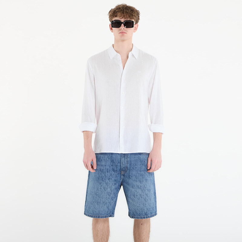 Košeľa Calvin Klein Ls Solid Linen Classic Shirt White XL 68336902