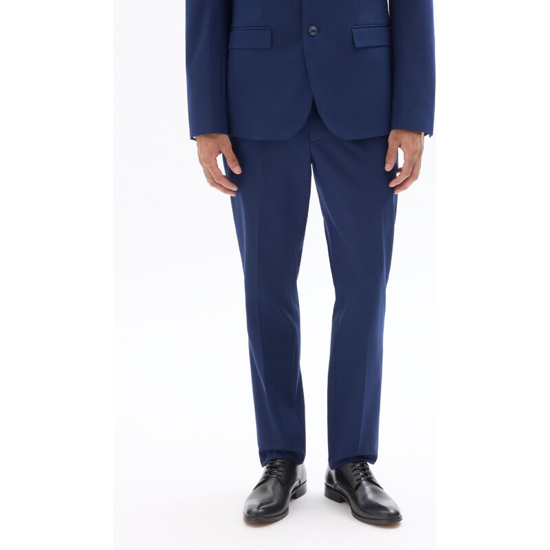 Pánske modré oblekové bi-stretch nohavice CELIO slim fit 68420751